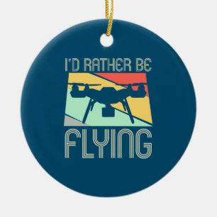 Ik zou liever vliegen drinken keramisch ornament