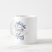 Ik zou liever vliegen - mok met handschrift (Voorkant links)