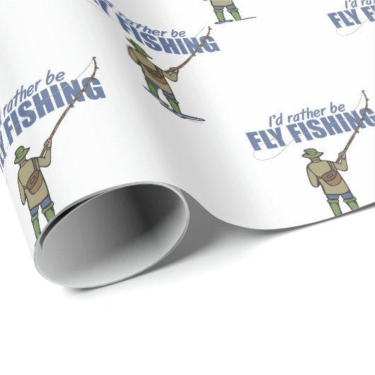 Ik zou liever vliegen vissen cadeaupapier (Rol Hoek)