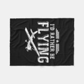 Ik zou liever vliegende piloten vliegtuig piloot c fleece deken (Voorkant (Horizontaal))