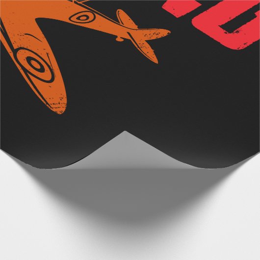 Ik zou liever  vliegtuigretrorpiloot vliegen cadeaupapier (Hoek)