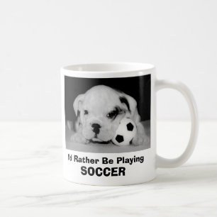 Ik zou liever voetballen in Engelstalige Bulldog P Koffiemok