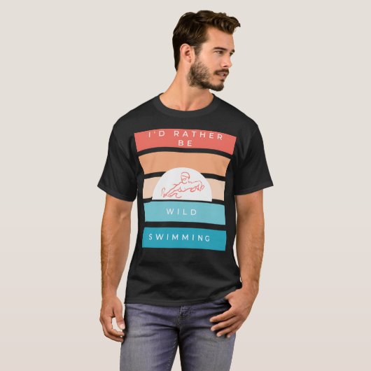 Ik zou liever wild zwemmen  retro design f t-shirt (Voorkant volledig)