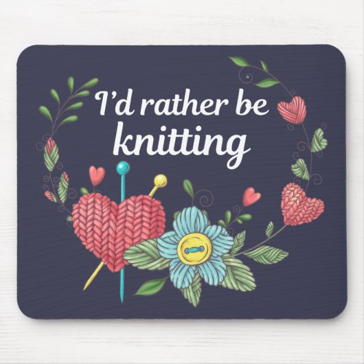 Ik zou liever zeggen: "Knitting Lover" Muismat (Voorkant)