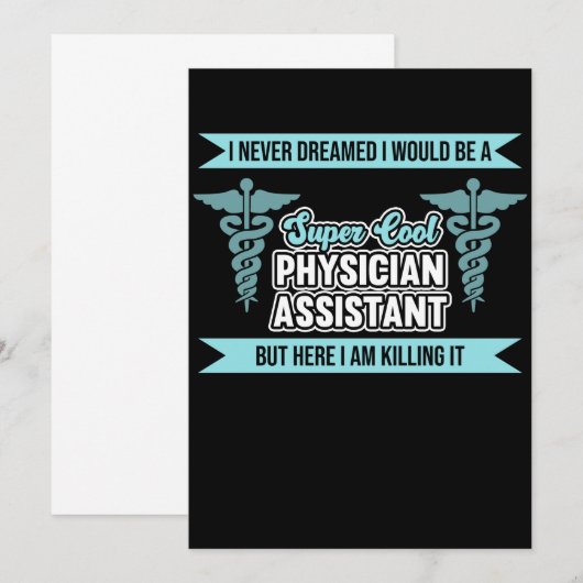 Ik zou medisch assistent zijn van PA Medical Stude Kaart (Voorkant / Achterkant)