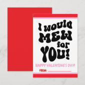 Ik zou Mew voor u! Teen Valentijnsdag Kaart (Voorkant / Achterkant)