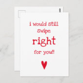Ik zou nog steeds naar rechts swipen - Grappige li Briefkaart (Voorkant / Achterkant)