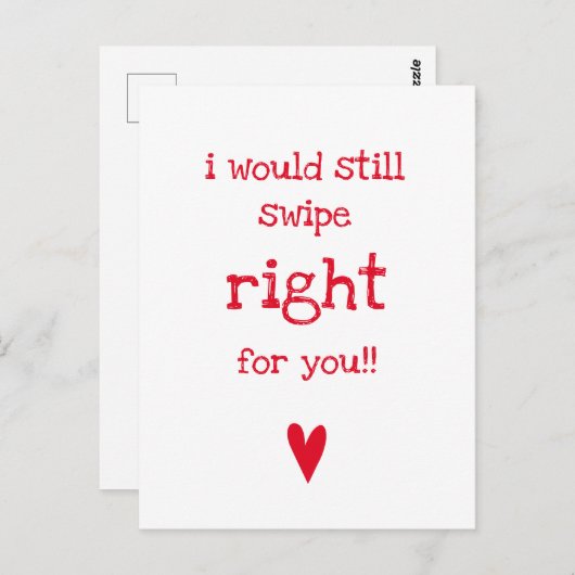 Ik zou nog steeds naar rechts swipen - Grappige li Briefkaart (Voorkant / Achterkant)