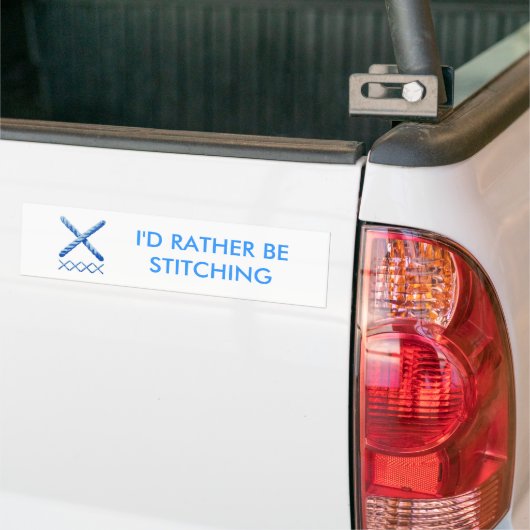 IK ZOU NOG STEEDS STITCHEREN BUMPERSTICKER (Op Truck)