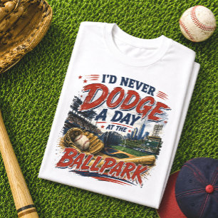 Ik zou nooit een dag op de honkbalveld ontwijken H Tri-Blend Shirt