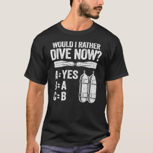 Ik zou nu liever duiken ABC duikhobby duiken T-shirt