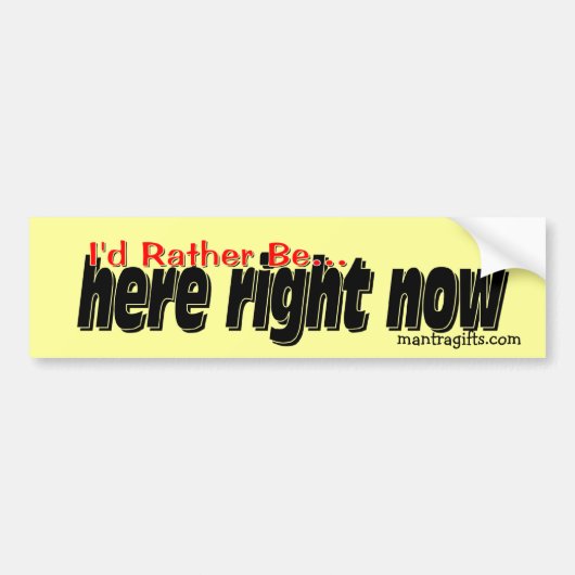 Ik zou nu liever hier zijn... bumpersticker (Voorkant)