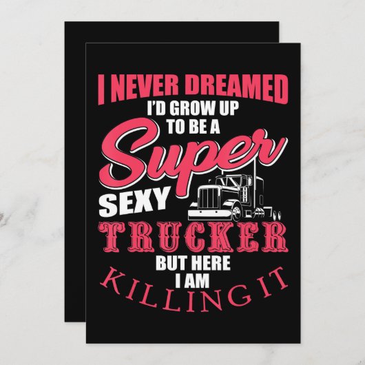 Ik zou opgroeien tot een trucker-geschenk voor tru feestdagenkaart (Voorkant / Achterkant)