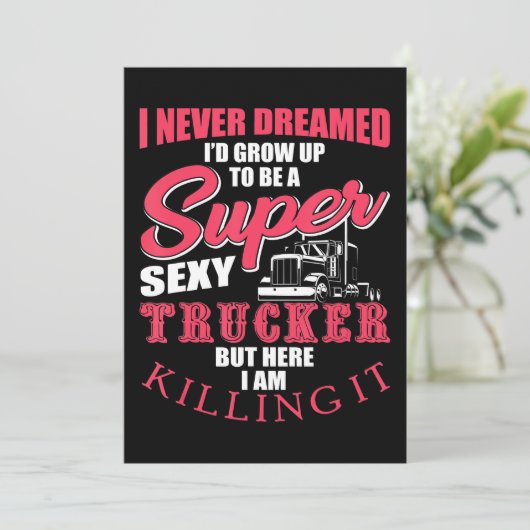 Ik zou opgroeien tot een trucker-geschenk voor tru feestdagenkaart (Staand voorkant)