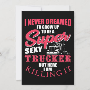 Ik zou opgroeien tot een trucker-geschenk voor tru feestdagenkaart