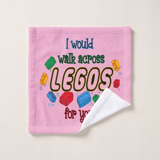 Ik zou over Lego lopen voor je badhanddoekset Bad Handdoek (Wasdoekje)