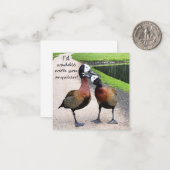 Ik zou overal met je waggelen notitiekaartje (Voorkant / Achterkant in situ)