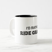 Ik zou Rather Ride Gravel Tweekleurige Koffiemok (Voorkant links)