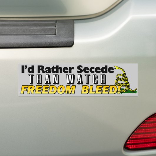 Ik zou Rather Secede zijn. Bumpersticker (Op auto)