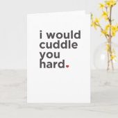 Ik zou u hard knuffelen. Grappige Kaart (Gele Bloem)