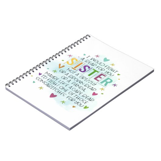 Ik zou vechten tegen een Beer voor je Zuster Notitieboek (Linkerzijde)