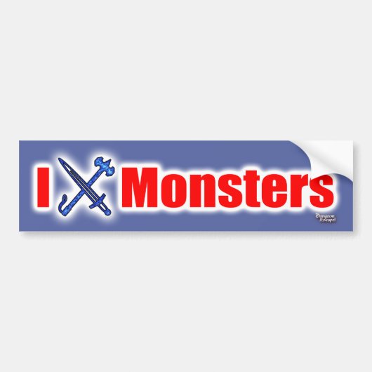 Ik (zwaard) monsters bumpersticker (Voorkant)
