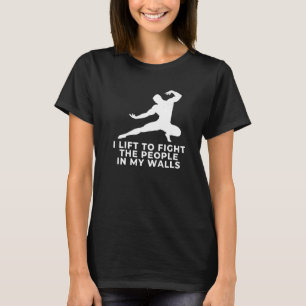 Ik zweef de mensen in m'n muren. t-shirt