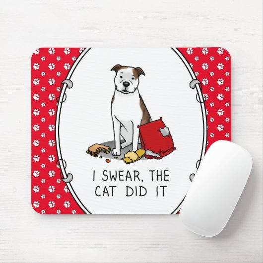 Ik zweer dat de kat de bull heeft gescheurd (lt br muismat (Met muis)