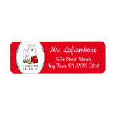 Ik zweer dat de kat het Samoyed Dog Messy Funny Etiket (Voorkant)