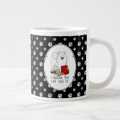 Ik zweer dat de kat het Samoyed Dog Messy Funny Grote Koffiekop (Rechts)