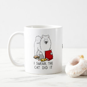 Ik zweer dat de kat het Samoyed Dog Messy Funny Koffiemok