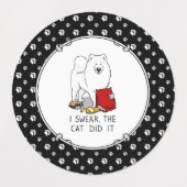 Ik zweer dat de kat het Samoyed Dog Messy Funny Labels (Design 1)