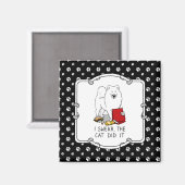 Ik zweer dat de kat het Samoyed Dog Messy Funny Magneet (Voorkant / Achterkant)