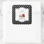 Ik zweer dat de kat het Samoyed Dog Messy Funny Vierkante Sticker (Tas)