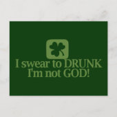 Ik zweer dat ik Drink ben, ik ben niet God! Briefkaart (Voorkant)