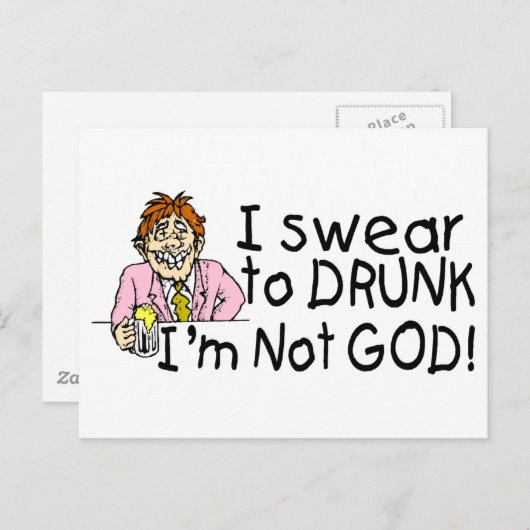 Ik zweer dat ik niet God ben Drink (Drink Man) Briefkaart (Voorkant / Achterkant)