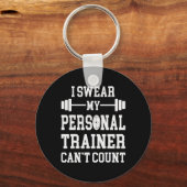 Ik zweer dat mijn personal trainer geen grappige s sleutelhanger (Voorkant)