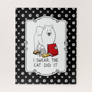 Ik zweer het, de kat deed het Samoyed Dog. Legpuzzel
