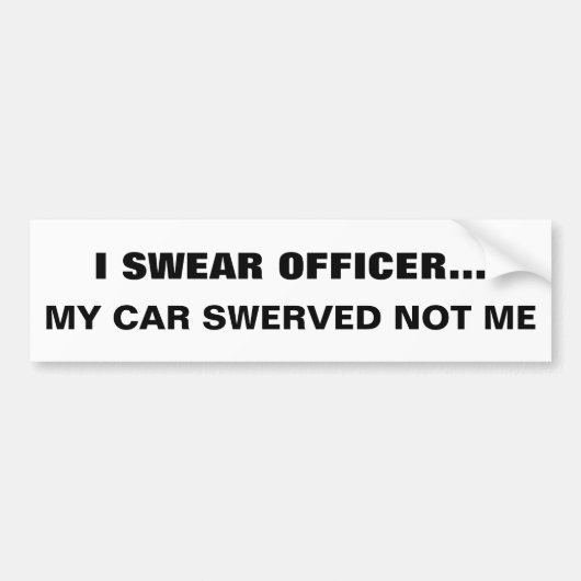 "IK ZWEER OFFICIER... MIJN AUTO ZWEEF NIET ME" Mod Bumpersticker (Voorkant)