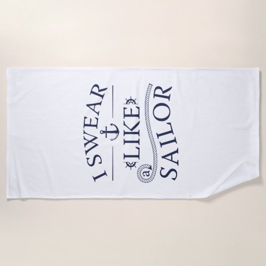 Ik zweet als een zeeman strandlaken (Voorkant)