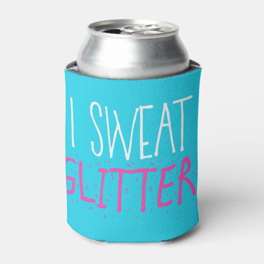"Ik zweet GLITTER!" Blikjeskoeler (Blikje Voorkant)