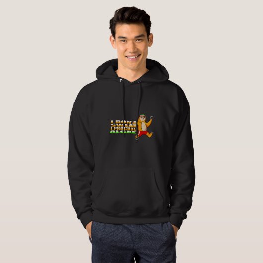 Ik zweet ik produceren algen slapen luie luiaard r hoodie (Voorkant volledig)