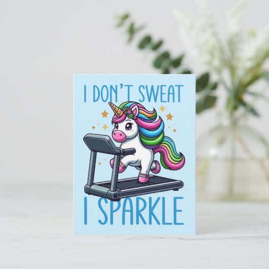 Ik zweet niet, ik fonkel je training briefkaart (Staand voorkant)