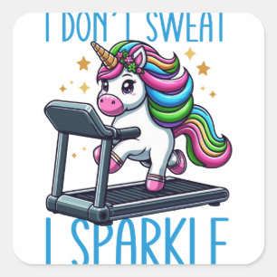 Ik zweet niet, ik fonkel je training vierkante sticker