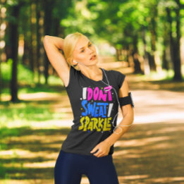 Ik Zweet Niet Ik Glans Nep Glitter Workout T-shirt
