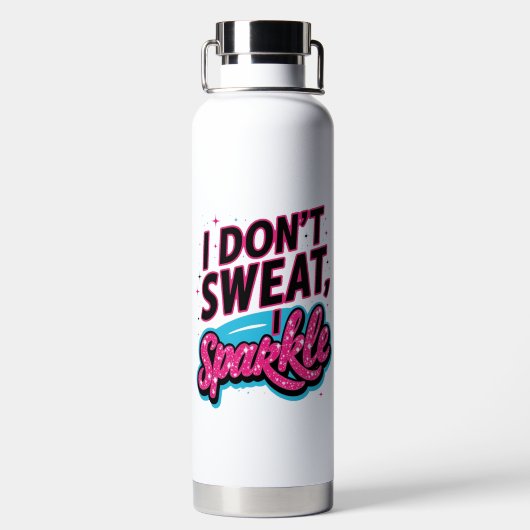 Ik zweet niet, ik sprankel plezier waterfles (Achterkant)