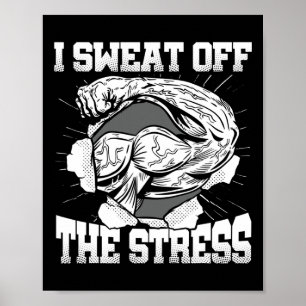 Ik zweet van de stress bewustwording maand Gym Bod Poster