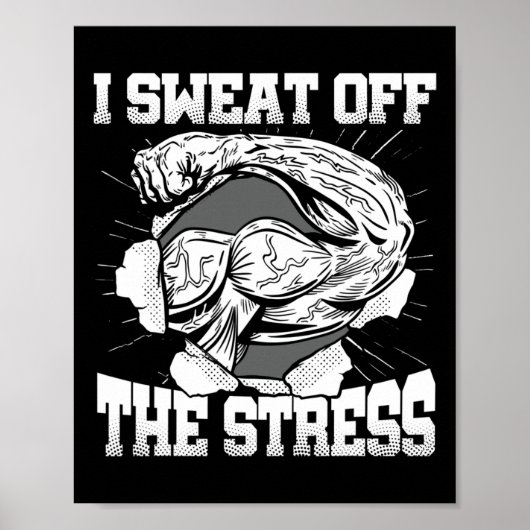 Ik zweet van de stress bewustwording maand Gym Bod Poster (Voorkant)