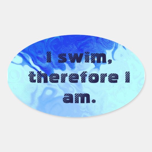 Ik zwem, dus ik ben ovale sticker (Voorkant)