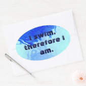 Ik zwem, dus ik ben ovale sticker (Envelop)
